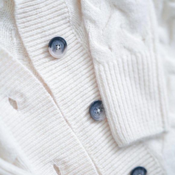 J.ING / Cream Cardigan Knit Sweater | Size L - Picture 2 of 5